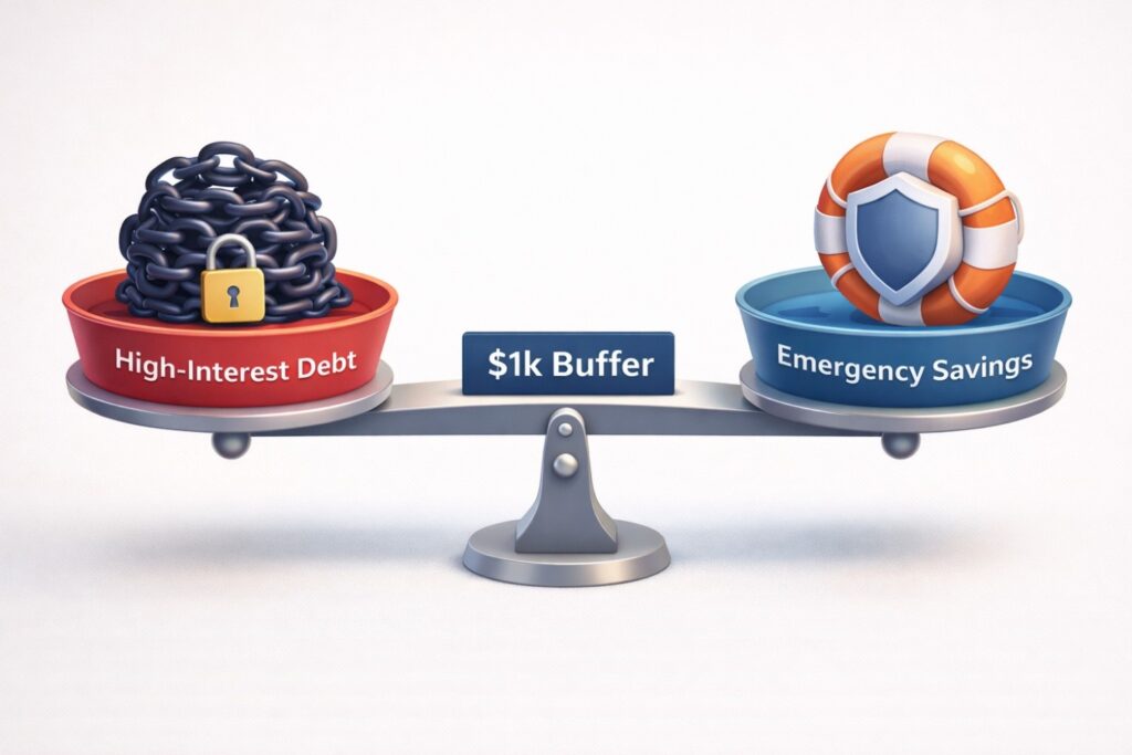 debt or savings first how to prioritize for financial security 1024x683